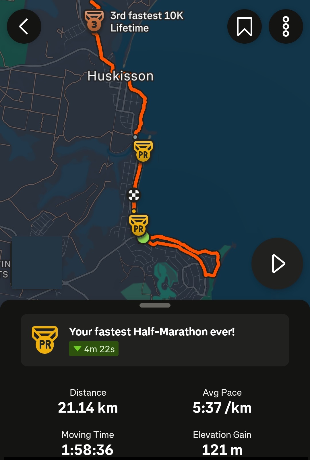 Recommended Half Marathon Route